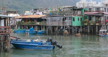 Tai O, Hong Kong - 03 Mayıs, 2018: Tai O balıkçı köyü Hong Kong