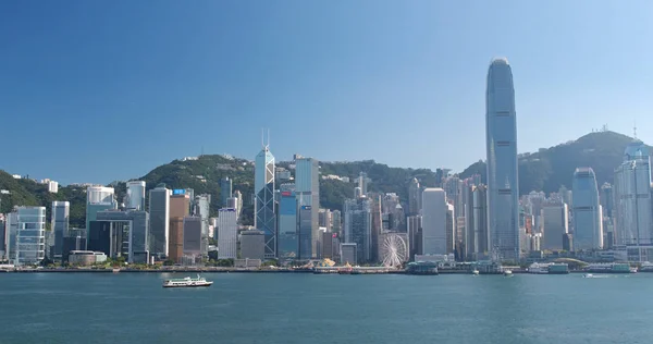 Victoria Harbour Hong Kong Maj 2018 Hongkong Stadens Silhuett — Stockfoto
