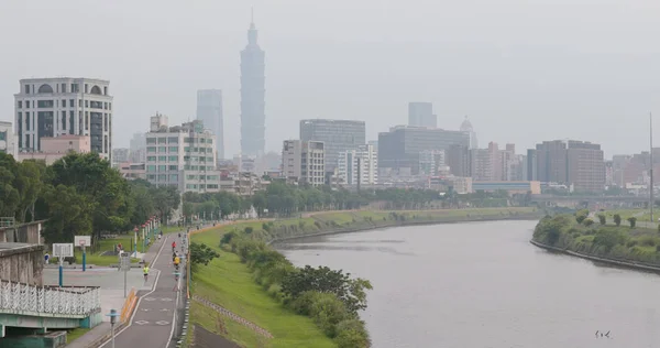 Tajpej Tajwan Maja 2018 Strony Obszarze Zanieczyszczenia Powietrza Rzeki Miasta — Zdjęcie stockowe
