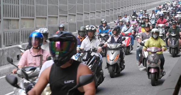 Calle Dihua Ciudad Taipei Mayo 2018 Multitud Motocicletas Ciudad Taipei —  Fotos de Stock