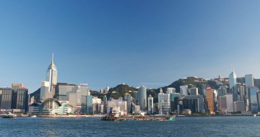Victoria Harbor, Hong Kong - 31 Mayıs, 2018: Hong Kong işareti