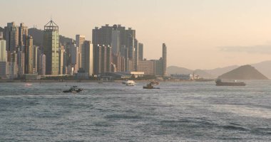 Sheung Wan, Hong Kong - 28 Haziran, 2018: Hong Kong Sunset