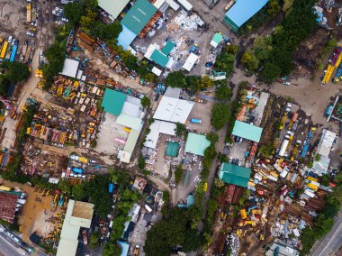 Yuen uzun, Hong Kong - 15 Kasım, 2017: Top Hong Kong atık arazi görünümü