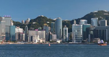 Victoria Harbor, Hong Kong - 31 Mayıs, 2018: Hong Kong şehir