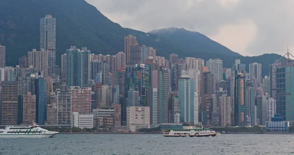 Виктория Харбор Гонконг Апреля 2018 Года Гонконг Городской Город — стоковое фото