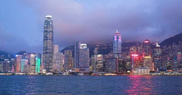 香港维多利亚港 2018年5月 香港城市夜景 — 图库照片