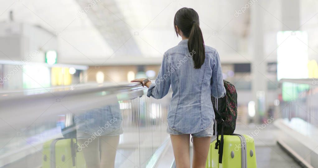 Asian woman go travel in the airport