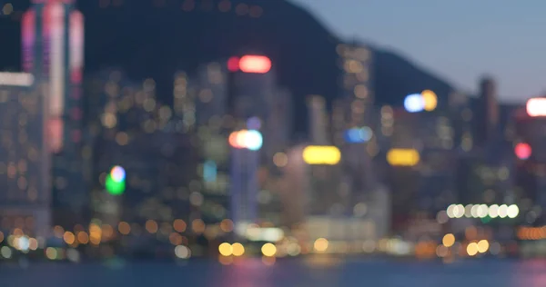 Blur View City Hong Kong Night — Stock Photo, Image