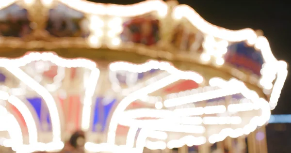 Blur Utsikt Karusell Fornøyelsesparken Kvelden – stockfoto