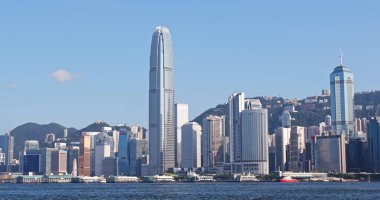 Victoria Harbor, Hong Kong - 13 Nisan, 2018: Hong Kong şehir
