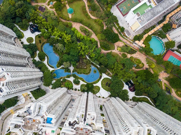 Tin Shui Wai Hong Kong November 2017 Luftaufnahme Des Wohnviertels — Stockfoto