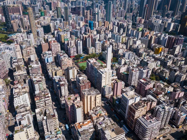 2018 香港九龍市 香港の街並みの空撮 — ストック写真