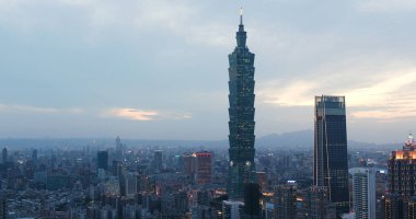 Taipei city, Taiwan - 24 May, 2018: Taipei at night clipart