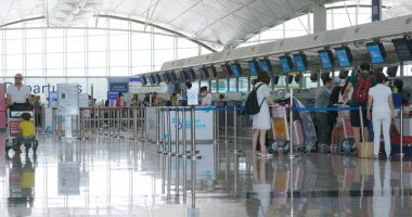 Chek Lap Kok, Hong Kong - 05 Ağustos, 2018: Hong Kong Uluslararası Havaalanı