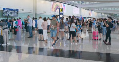Chek Lap Kok, Hong Kong - 05 Ağustos, 2018: Hong Kong Uluslararası Havaalanı
