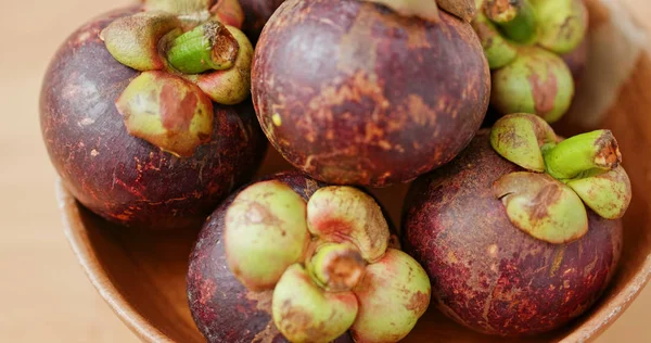 Stack Purple Mangosteens Close — Stock Photo, Image