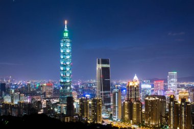Taipei şehir manzarası, gece