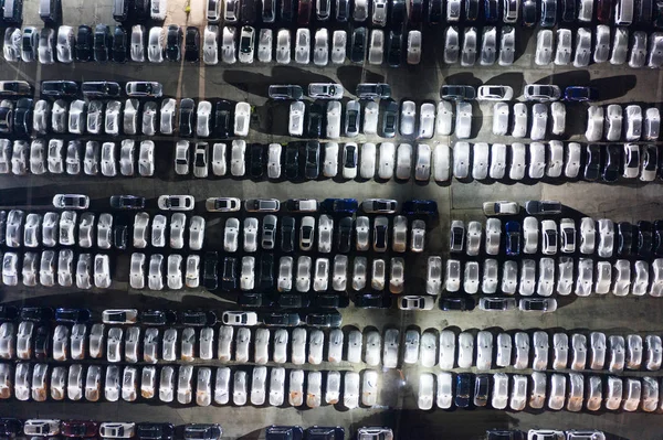 Outdoor Car Parking Evening — Stock Photo, Image