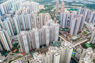 Hong Kong şehir üzerinde casus uçak fly