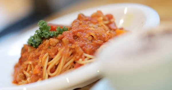 Tomato Pasta Restaurant Close — Stock Photo, Image