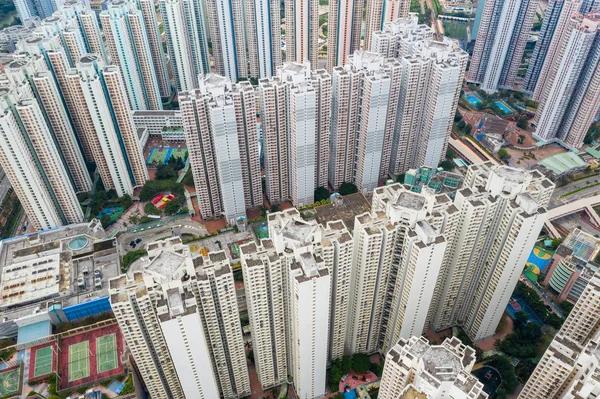 Ovanifrån Hong Kong Flerbostadshus — Stockfoto