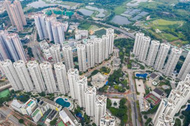 Hong Kong apartmanlar üstten görünüm