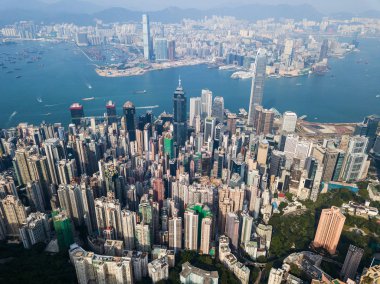 Victoria Peak, Hong Kong - 3 Kasım, 2017: Hong Kong gökdelen