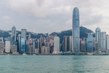 Victoria Limanı, Hong Kong - 17 Ağustos, 2018:Hong Kong binalar