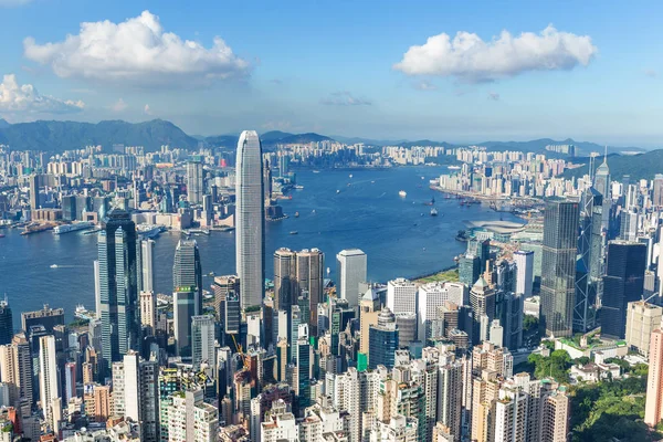 Victoria Peak Hong Kong Června 2016 Hong Kong Skyline — Stock fotografie