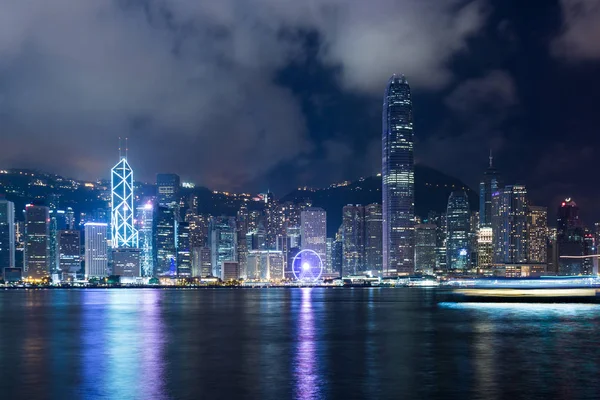 Victoria Harbour Hong Kong August 2017 Hong Kong Abend — Stockfoto