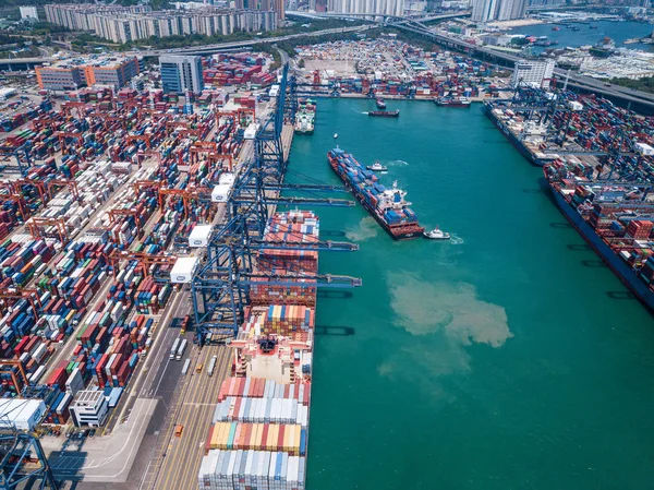 Kwai Tsing Containerterminals — Stockfoto