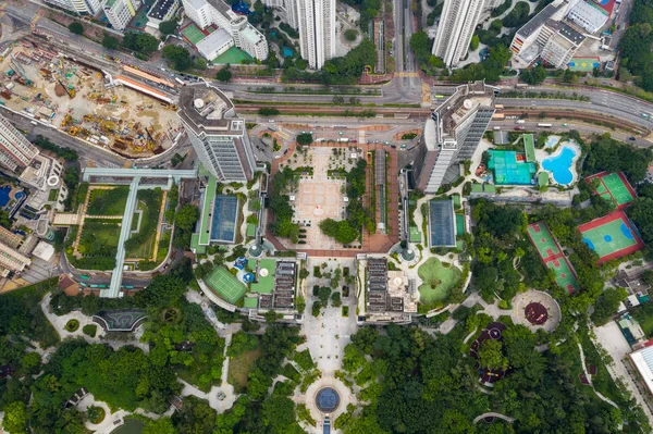 Tin Shui Wai Hong Kong Agosto 2018 Vista Aérea Ciudad — Foto de Stock