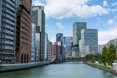 Osaka, Japonya - 13 Eylül, 2015: Osaka city