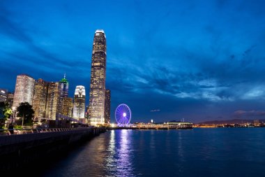 Merkez, Hong Kong - 15 Ağustos, 2017: Hong Kong akşam