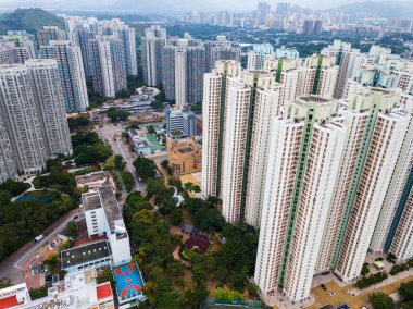 Hong Kong gökdelenler görünümü