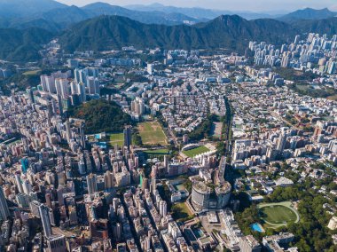 Üstten görünüm Kowloon yan Hong Kong