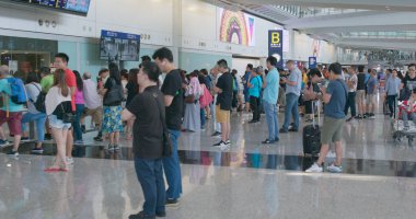 Chek Lap Kok, Hong Kong - 05 Ağustos, 2018: Hong Kong Uluslararası Havaalanı