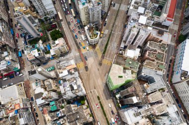 Sham Shui Po, Hong Kong - 28 Ağustos, 2018: Top Hong Kong kenti