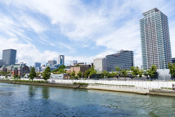 日本大阪 2015年9月 大阪城市天际线 — 图库照片