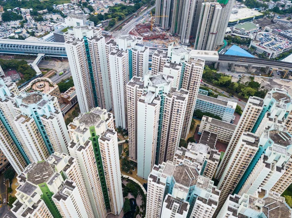 Vista Aérea Cidade Hong Kong — Fotografia de Stock