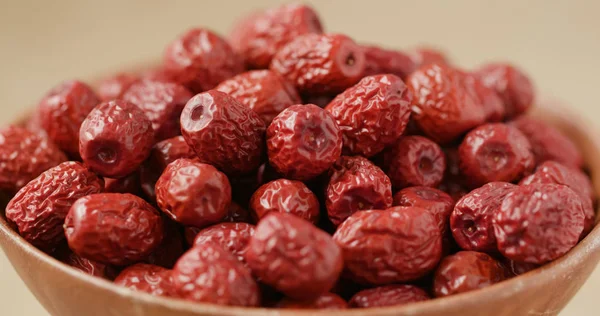 Dried Red Jujube Bowl — Stock Photo, Image