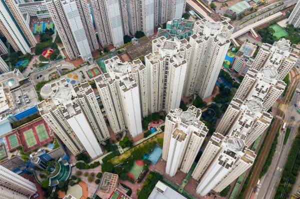 Vista Aérea Imobiliário Hong Kong — Fotografia de Stock