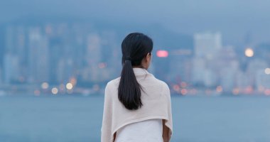 Kadın zevk Hong Kong görünümünde