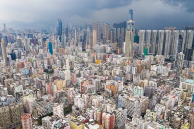 Fırtına ile Hong Kong yerleşim bölgesi