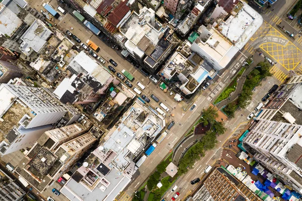 Aerial view of Hong Kong buildings