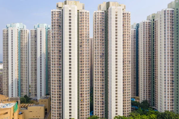 Fachada Construção Residencial Hong Kong — Fotografia de Stock