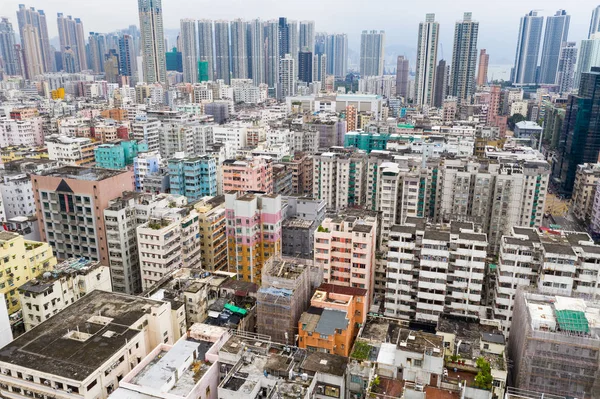 Antenn Utsikt Över Hong Kong Stad — Stockfoto