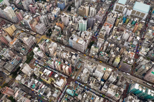 Hong Kong Kentsel Şehir Üstten Görünüm — Stok fotoğraf