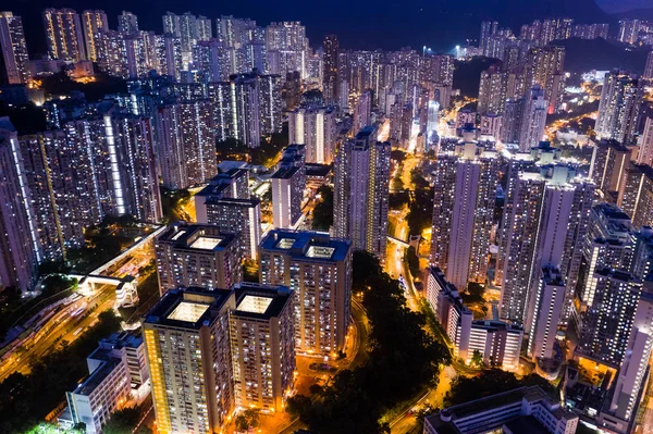 Hong Kong Şehir Merkezinin Havadan Görünümü — Stok fotoğraf