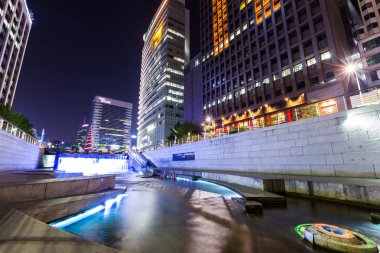 Seoul, Güney Kore - 25 Ekim, 2013: gece Seoul şehir